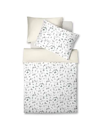 FLEURESSE | Biancheria da letto in jersey 70x90cm/140x200cm DIAMOND Snow White | 